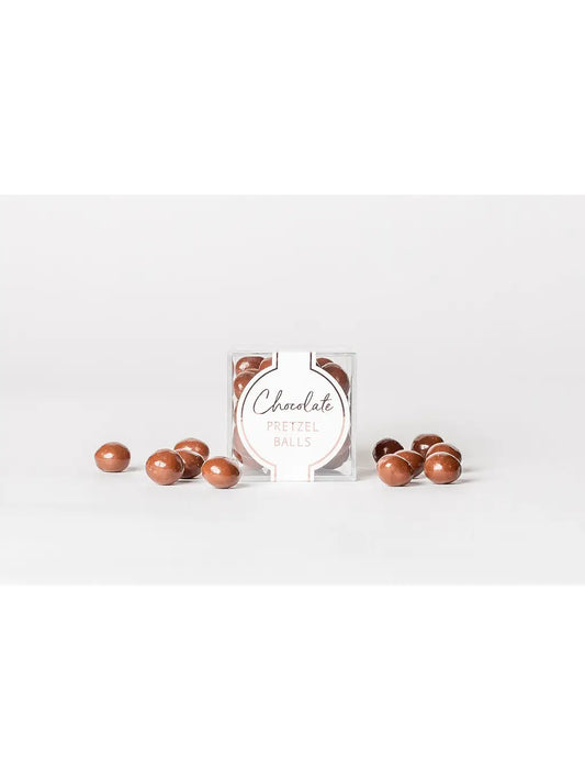 Chocolate Pretzel Balls in Sealed Candy Cube