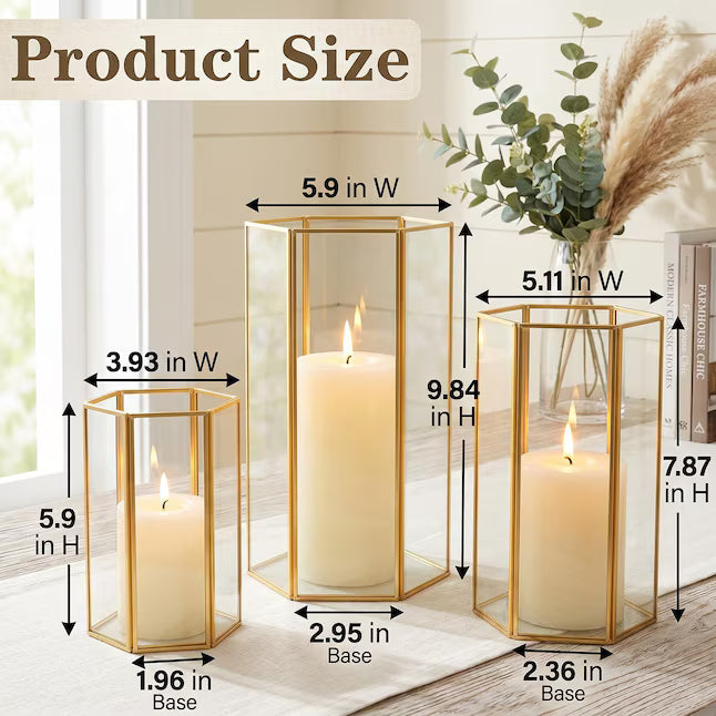 Gold Rimmed Lanter Set