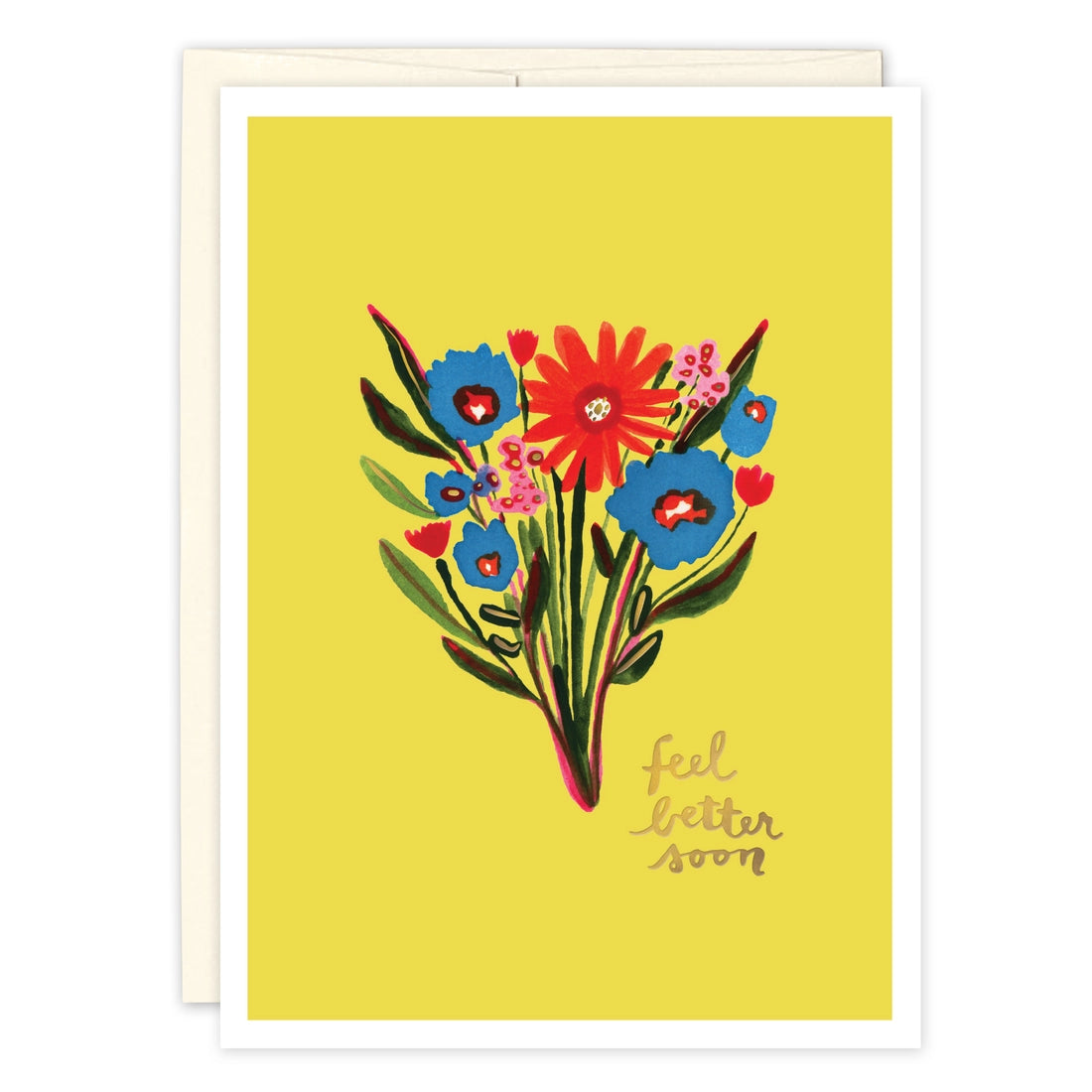 Yellow Bouquet Get Well Card