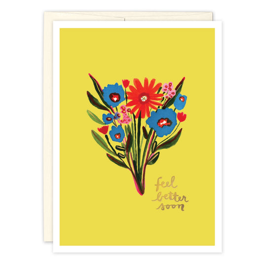 Yellow Bouquet Get Well Card
