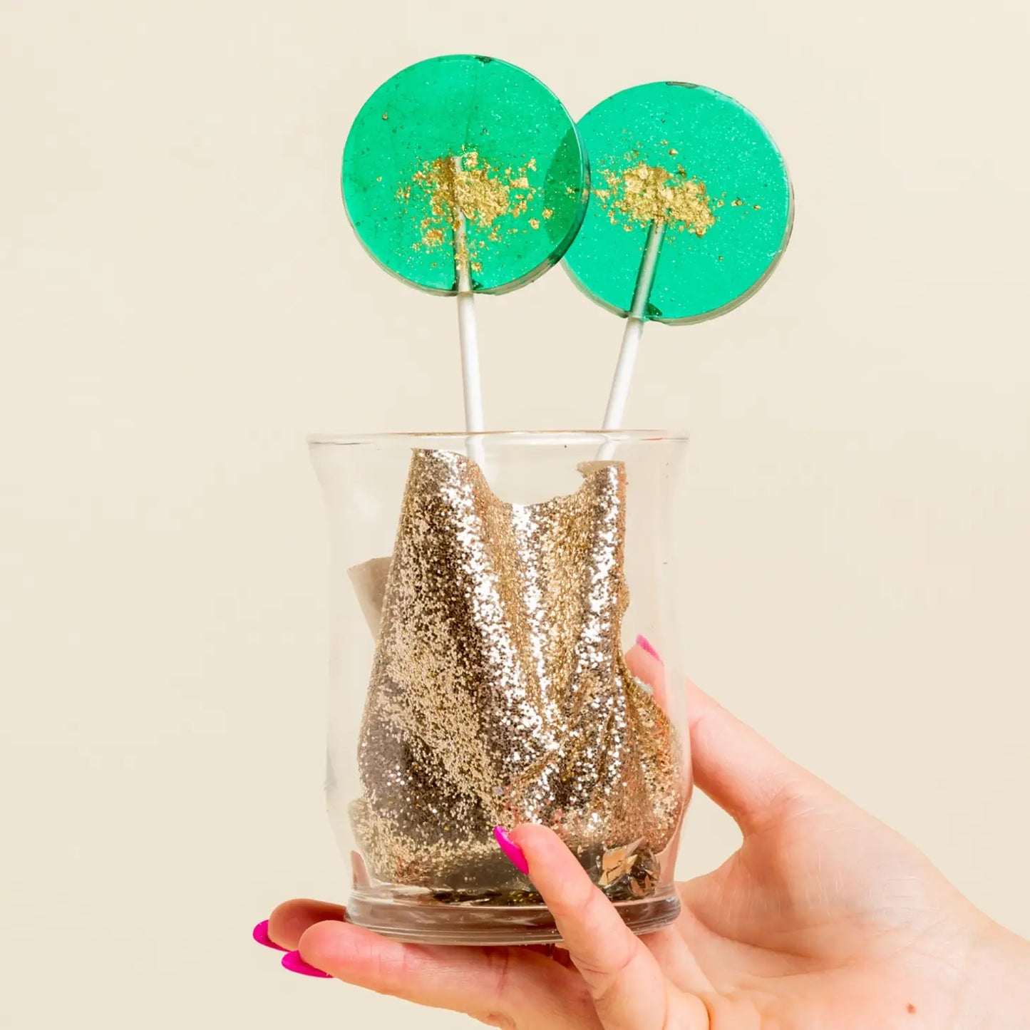Teal & Gold Sparkle Lollipop
