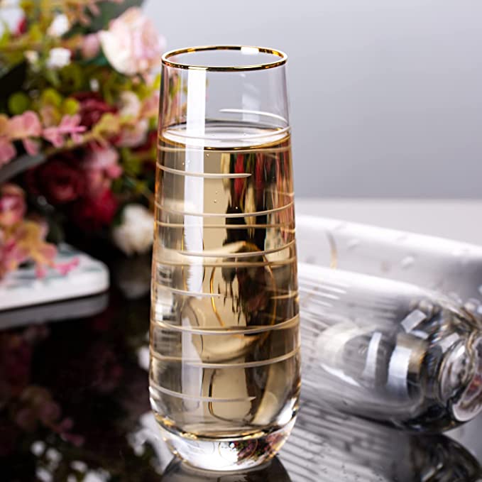 Stemless Champagne Flute Glass