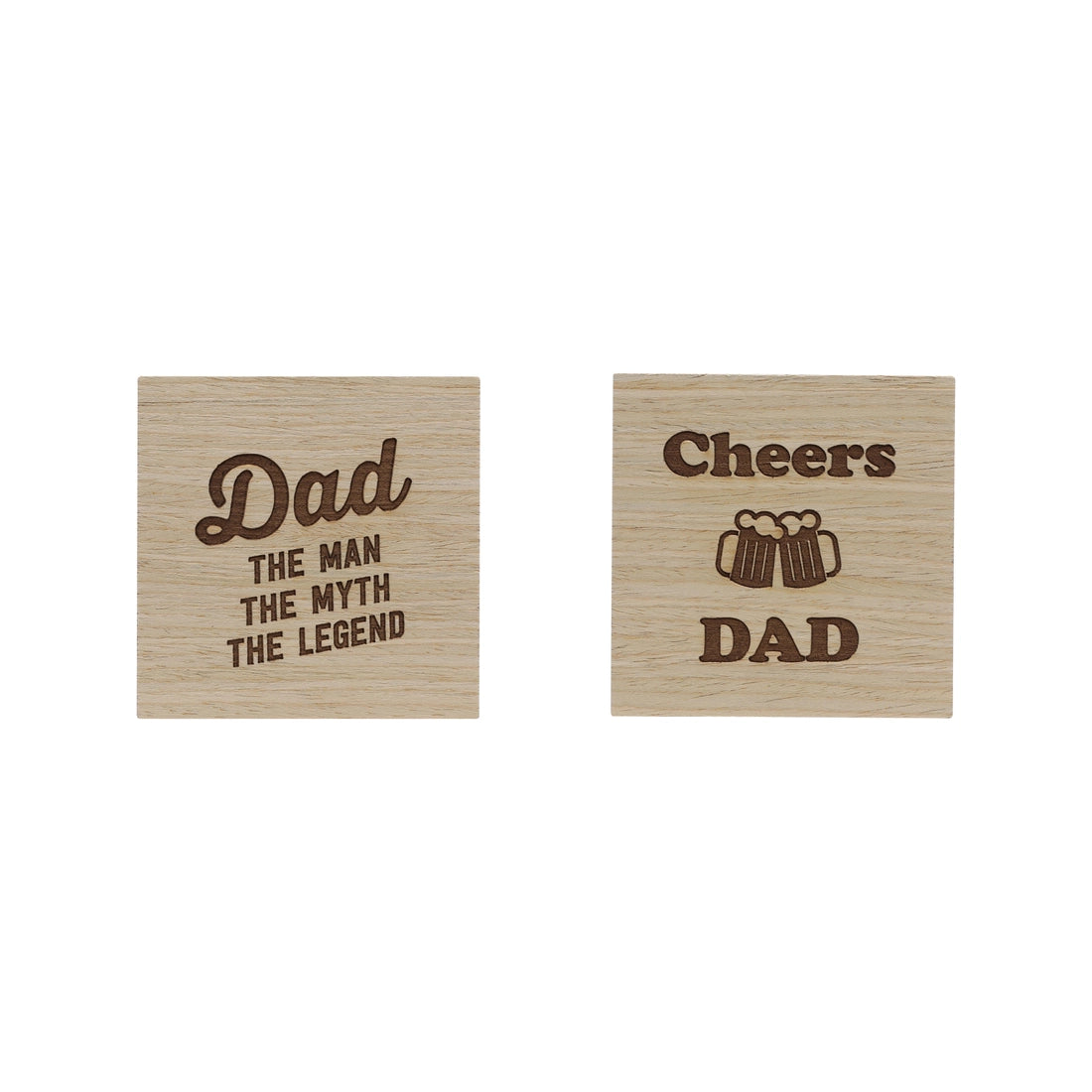 Wooden Dad Coasters, Set of 2