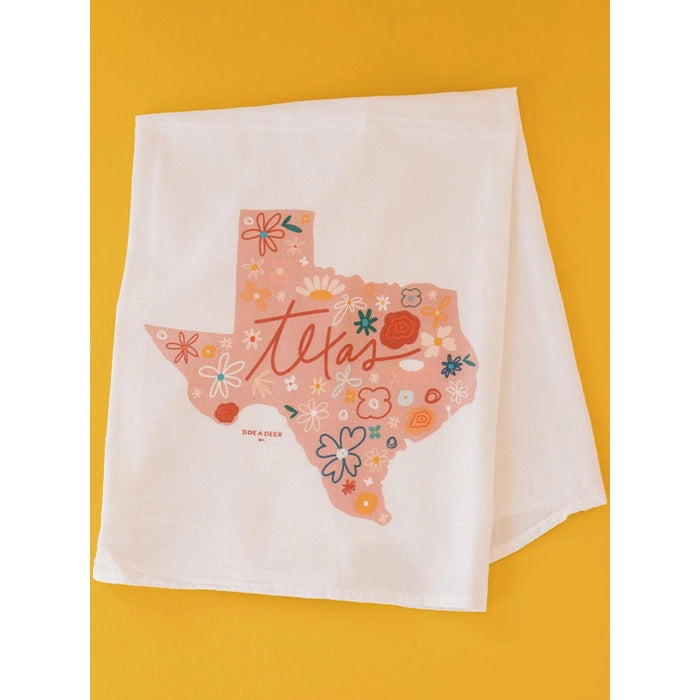 Texas Floral Tea Towel