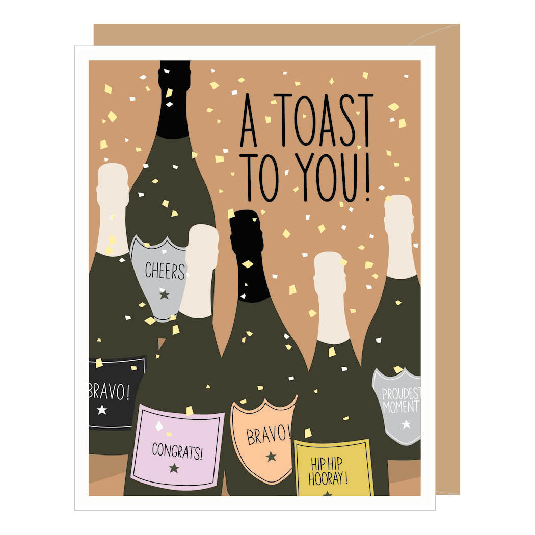 Champagne Toast To You Congratulations Card