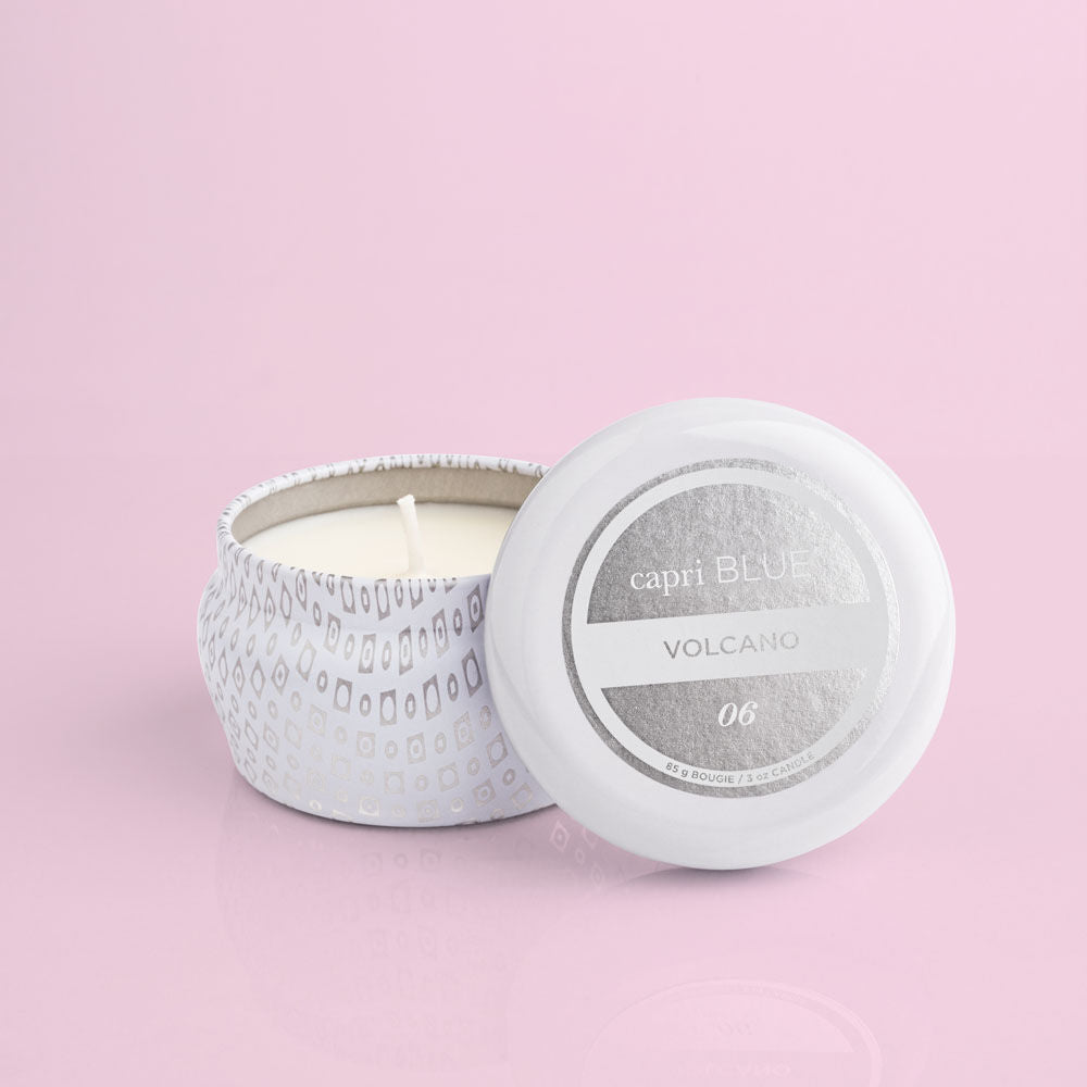 White Mini Tin - Volcano, 3 oz