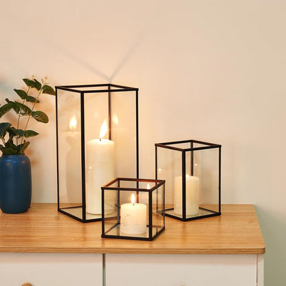 Black Rimmed Lanter Set