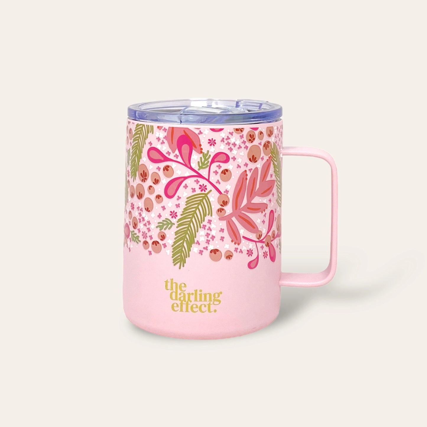 Jolly Sprig Pink Mug 14oz