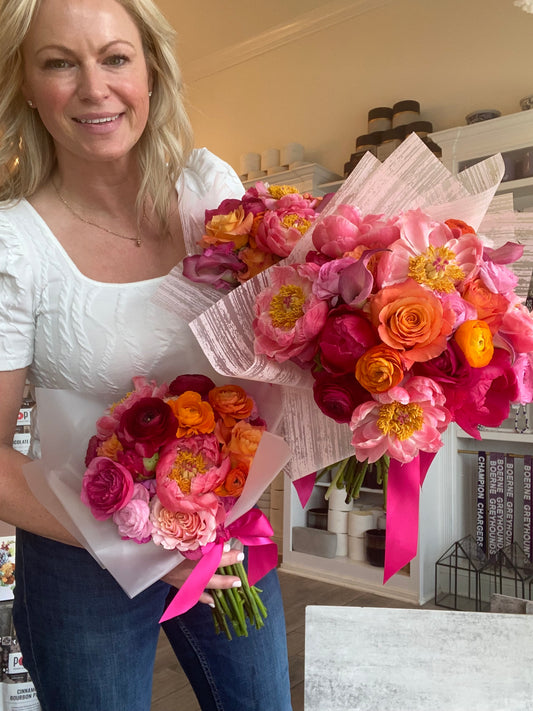 Fiery Peony Bouquet