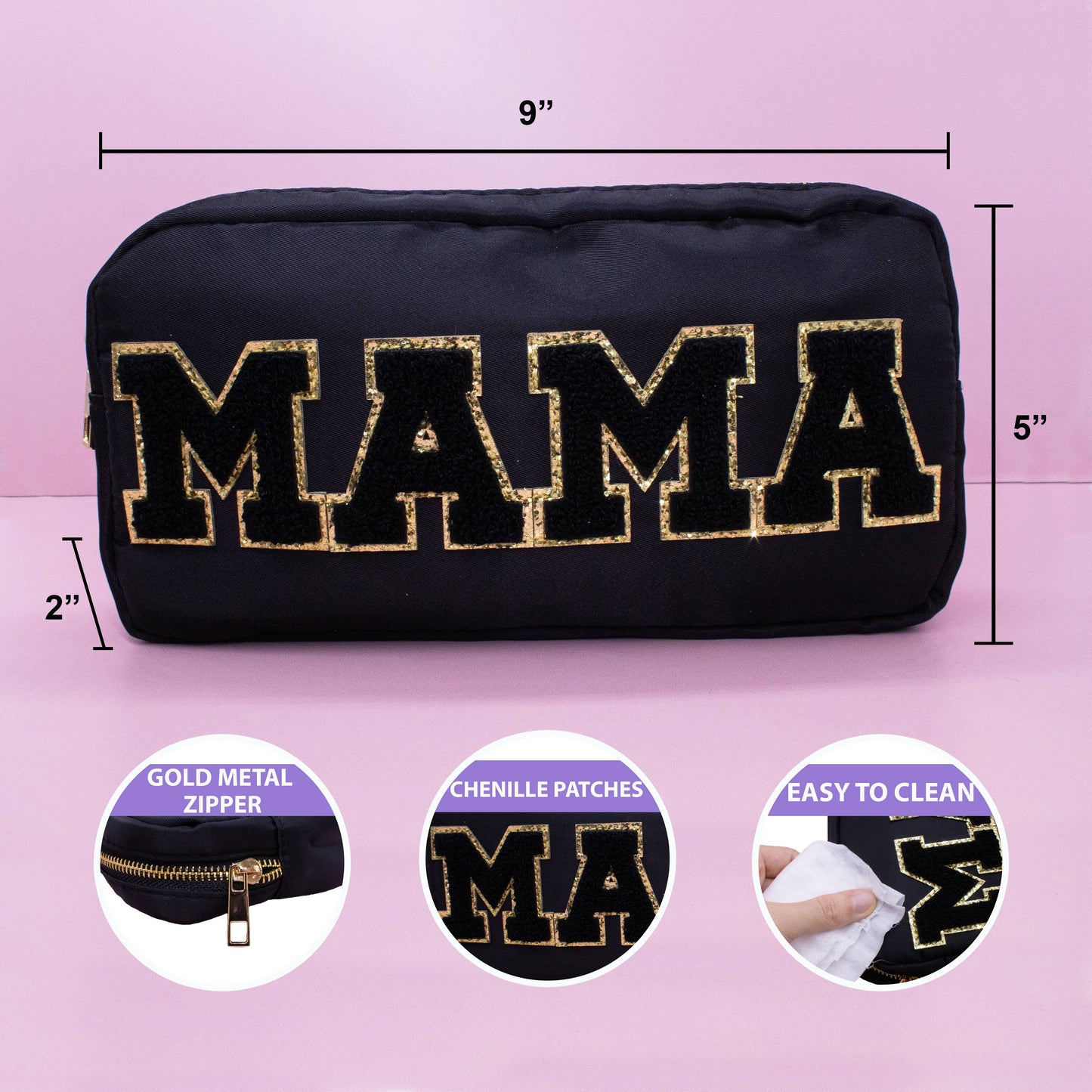 Letter Bag Travel Makeup Pouch - MAMA