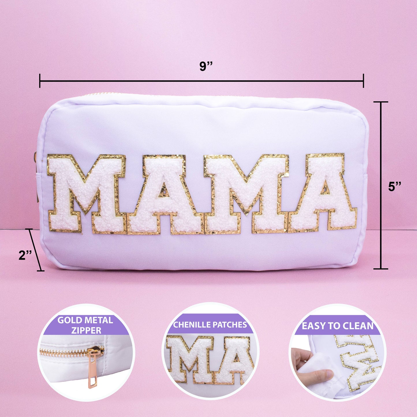 Letter Bag Travel Makeup Pouch - MAMA