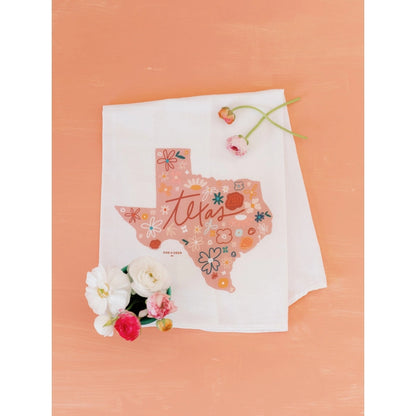 Texas Floral Tea Towel