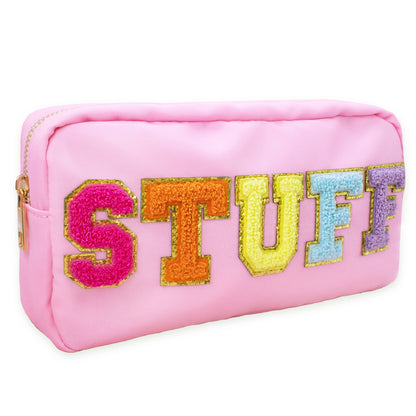 Letter Bag Travel Makeup Pouch - STUFF - pink