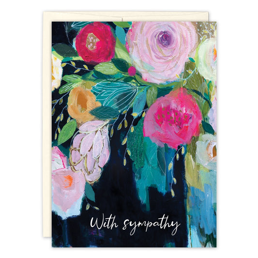 Deep Blooms Sympathy Card