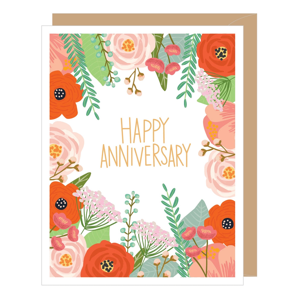 Happy Anniversary Digital Print at Home Tag, Anniversary Flowers