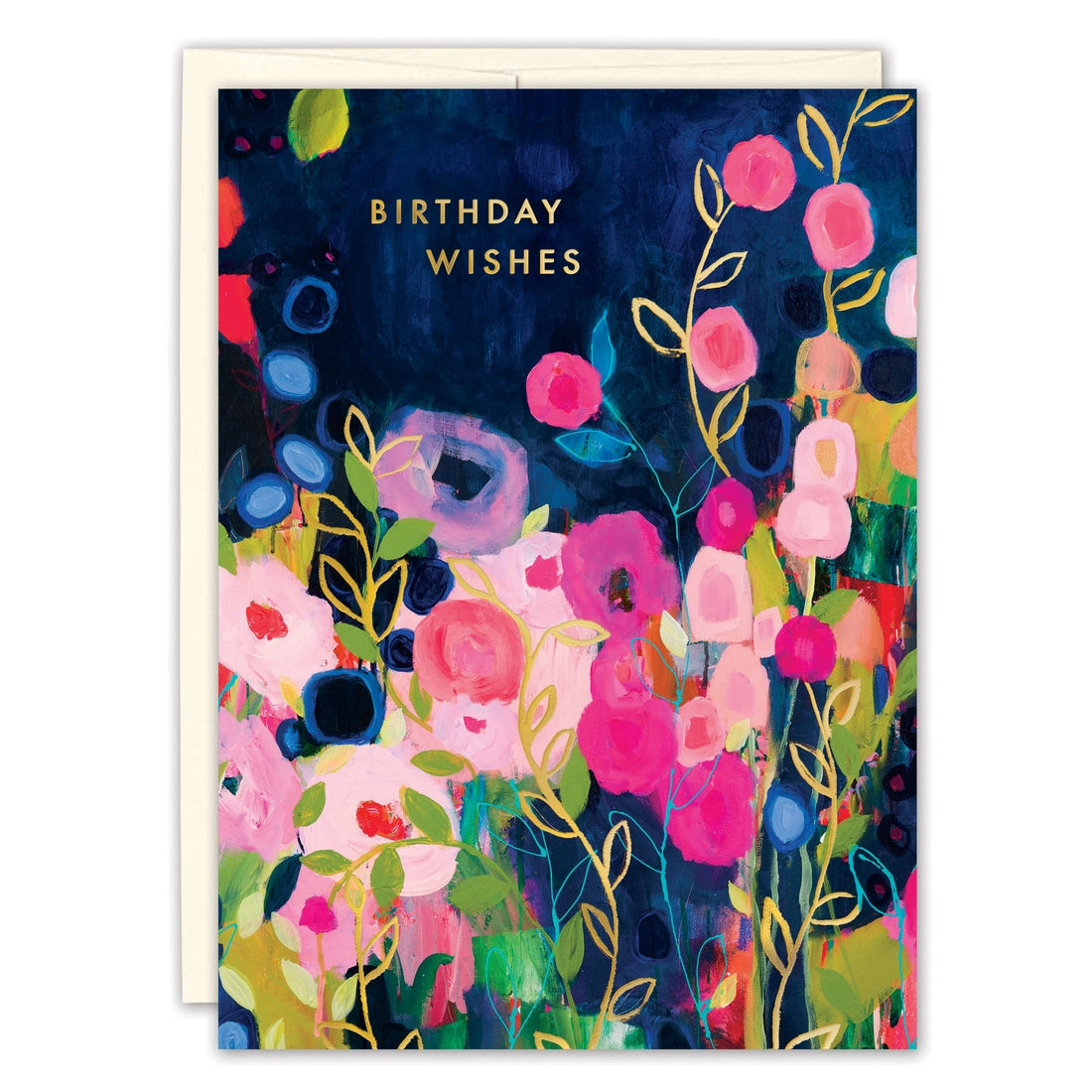 Pink and Blue Flowers Birthday Card