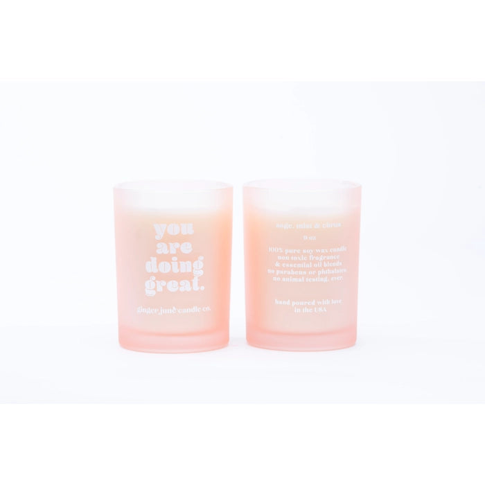 You Are Doing Great | Pink Tumbler Candle