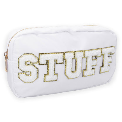 Letter Bag Travel Makeup Pouch - STUFF - white
