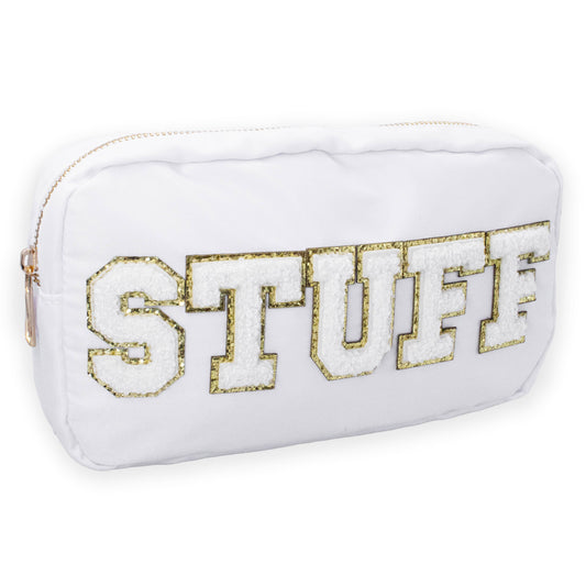Letter Bag Travel Makeup Pouch - STUFF - white